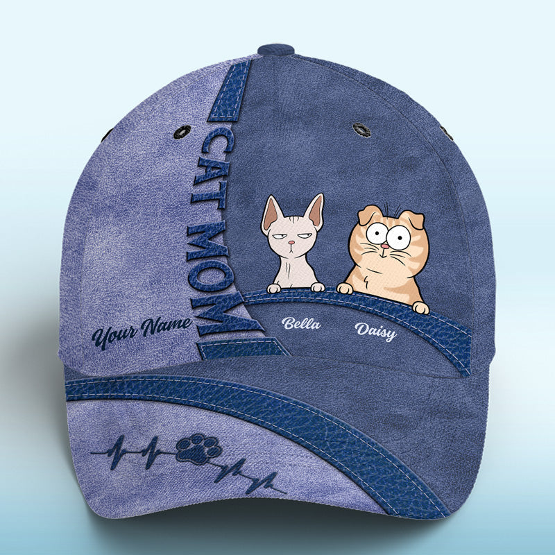 Keep Calm And Love Cats Blue - Cat Personalized Custom Hat, All Over Print Classic Cap - New Arrival, Gift For Pet Owners, Pet Lovers