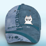 Keep Calm And Love Cats Navy - Cat Personalized Custom Hat, All Over Print Classic Cap - New Arrival, Gift For Pet Owners, Pet Lovers