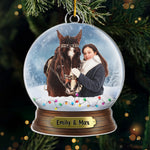 Custom Photo A Human Who Loves Horses - Horse Personalized Custom Ornament - Acrylic Custom Shaped - Christmas Gift For Horse Lovers, Equestrians, Horse Owners