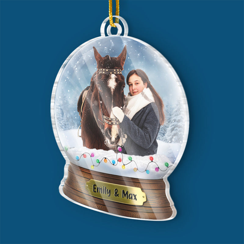 Custom Photo A Human Who Loves Horses - Horse Personalized Custom Ornament - Acrylic Custom Shaped - Christmas Gift For Horse Lovers, Equestrians, Horse Owners
