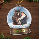Custom Photo A Human Who Loves Horses - Horse Personalized Custom Ornament - Acrylic Custom Shaped - Christmas Gift For Horse Lovers, Equestrians, Horse Owners