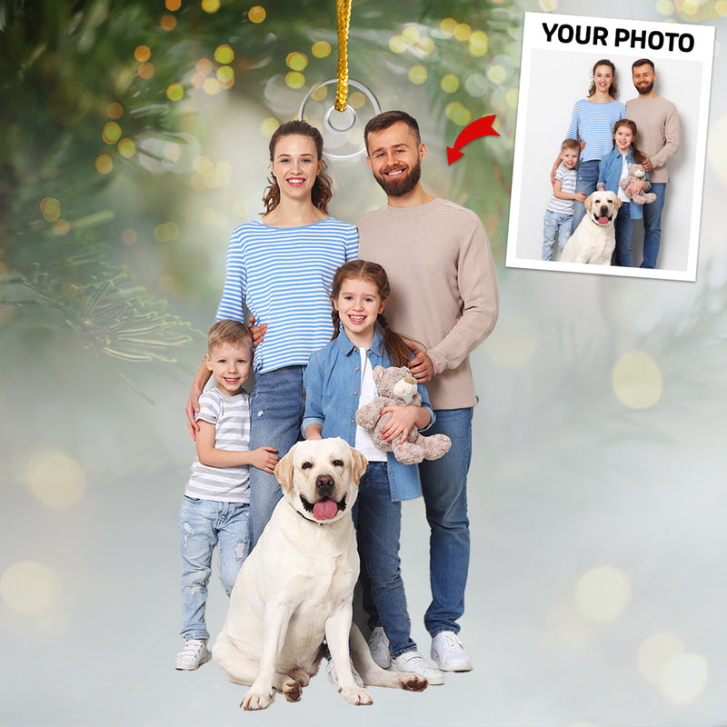 Custom Photo Happy Holiday - Dog & Cat Personalized Custom Ornament - Acrylic Custom Shaped - Christmas Gift For Pet Owners, Pet Lovers