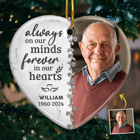 Custom Photo Memorial Christmas Gifts - Personalized Ceramic Ornament
