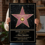 Dad Star Of Fame - Family Personalized Custom Vertical Canvas - Mother's Day, Father's Day Birthday Gifts For Mom, Dad