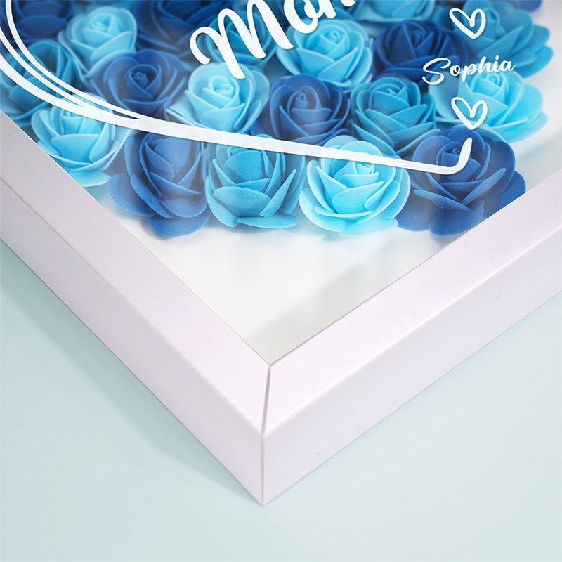 Motherhood Is The Only Thing In My Life - Family Personalized Custom Flower Shadow Box - Mother's Day, Gift For Mom, Grandma