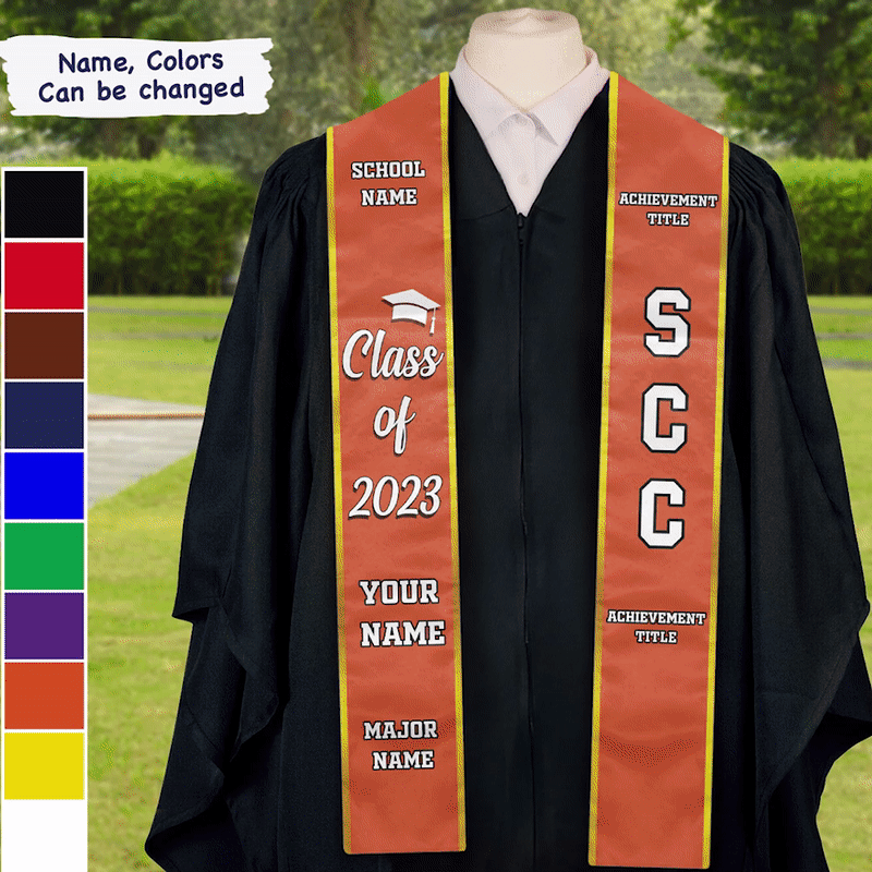 Best Gift For Graduation's Day, Class Of 2024 - Personalized Graduation Stole