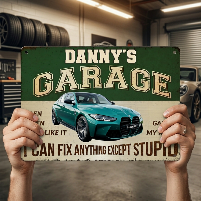 Custom Home Decor Metal Sign - Personalized  Father's Day Birthday Gifts For Men, Man Cave, Dad, Grandpa - My Garage, My Rules
