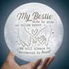 Side By Side Or Miles Apart - Moon Lamp - Gift For Bestie, Best Friend, Sister, Birthday Gift For Bestie And Friend, Christmas Gift