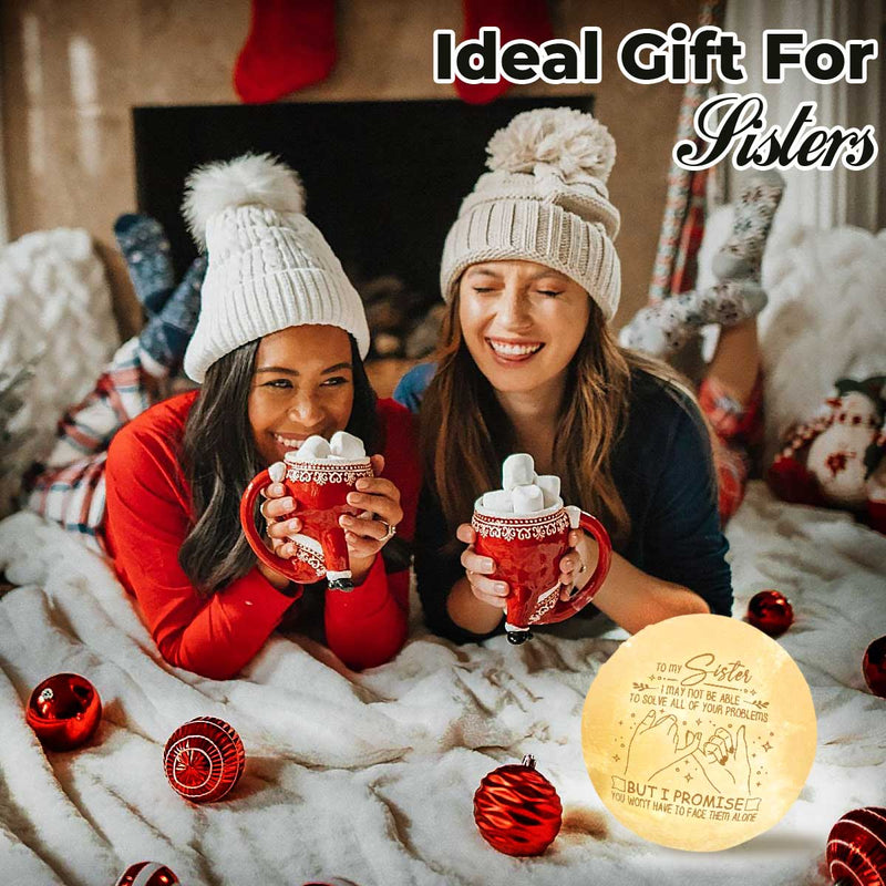 Sister You Won't Have To Face Them Alone - Moon Lamp - Gift For Bestie, Best Friend, Sister, Birthday Gift For Bestie And Friend, Christmas Gift