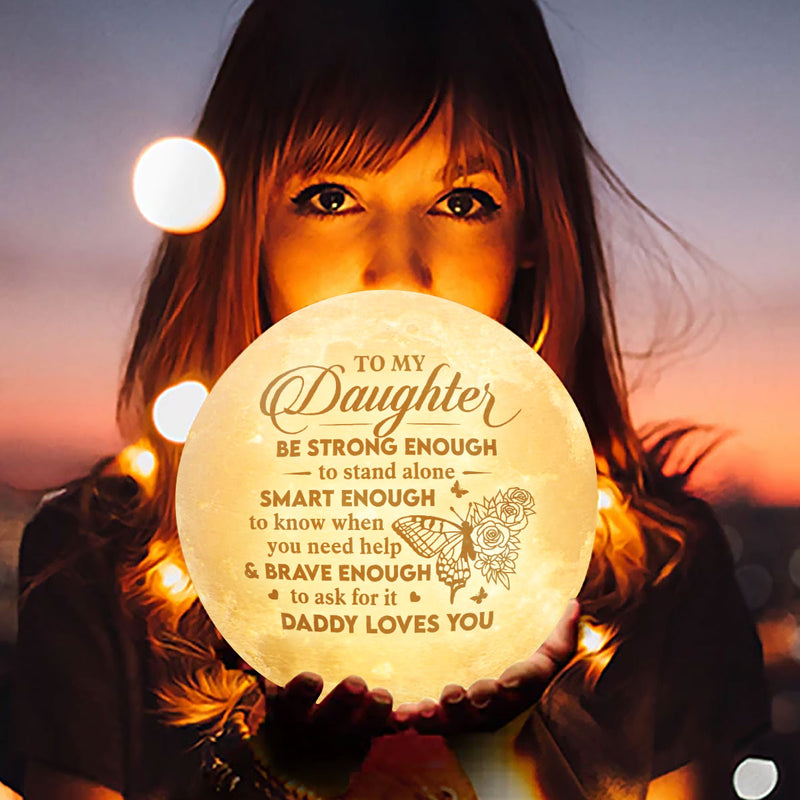 Smart Enough To Know When You Need Help - Moon Lamp - To My Daughter, Gift For Daughter, Daughter Gift From Dad, Birthday Gift For Daughter, Christmas Gift