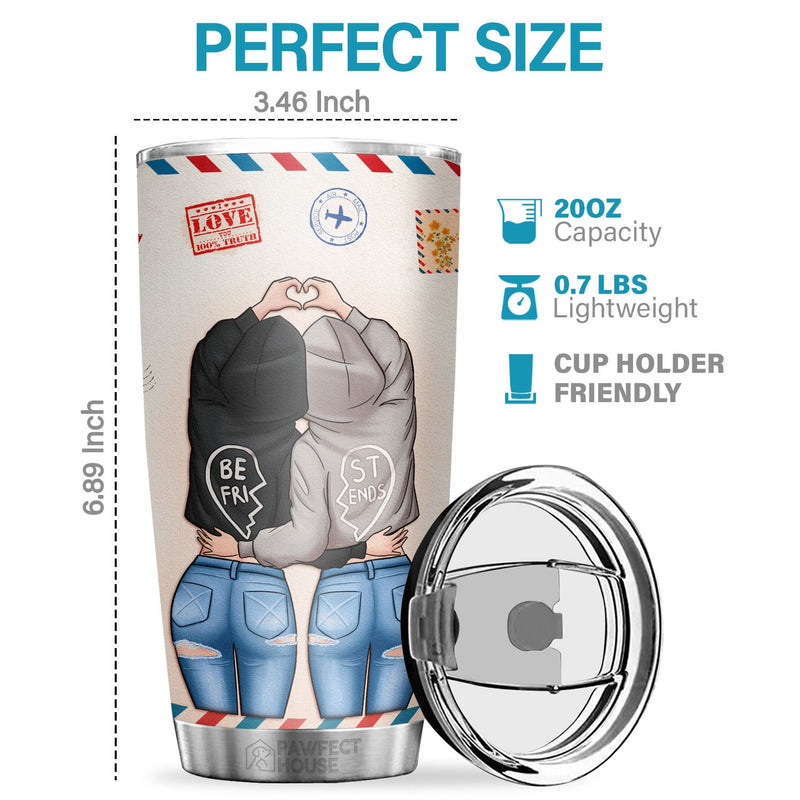 Pawfect House 20oz Tumbler - Thank You For Standing By My Side - Stainless Steel Insulated Tumbler Cute Tumbler For Womens Birthday Gifts For Friend Christmas Best Friends Wedding Bestie Gifts