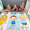 Salt Water Heals Everything - Family Personalized Custom Beach Towel - Summer Vacation Gift, Birthday Pool Party Gift For Family Members