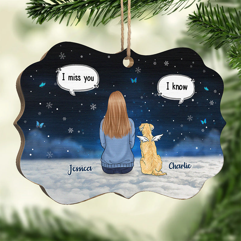 I Miss You More Each Day - Memorial Personalized Custom Ornament - Wood Benelux Shaped - Christmas Gift, Sympathy Gift For Pet Owners, Pet Lovers
