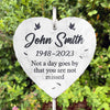 Not A Day Goes By That You Aren't Missed - Memorial Personalized Custom Heart Shaped Memorial Garden Slate & Hook - Sympathy Gift For Family Members
