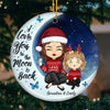 I Love You Always Forever - Family Personalized Custom Ornament - Ceramic Round Shaped - Christmas Gift For Family Members