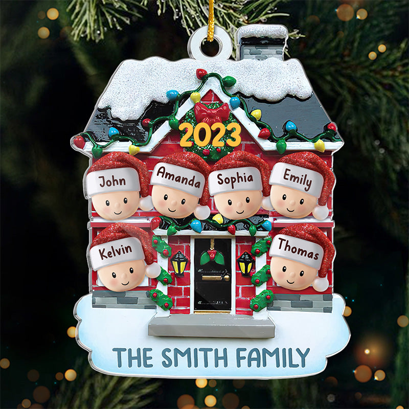 Christmas Good Cheer Is Found With Family- Family Personalized Custom Ornament - Acrylic Custom Shaped - Christmas Gift For Family Members
