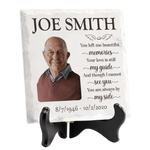 Custom Photo And Though I Cannot See You, You Are Always By My Side - Memorial Personalized Custom Square Shaped Ceramic Plaque With Stand - Memorial Gift, Sympathy Gift