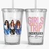 Girls Trip Cheaper Than Therapy - Bestie Personalized Custom Clear Acrylic Tumbler - Gift For Best Friends, BFF, Sisters