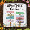 Welcome To Our Family Garden - Family Personalized Custom Square Shaped Stone With Stand - Gift For Family Members