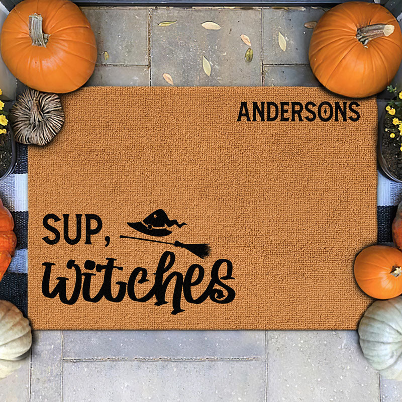 Sup Witches - Family Personalized Custom Home Decor Decorative Mat - Halloween Gift For Family Members