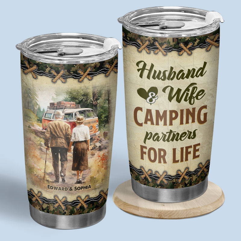 I Want To Hold Your Hand At 80 - Camping Personalized Custom Tumbler - Gift For Camping Lovers