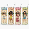 My Favorite Beach Bum - Bestie Personalized Custom Skinny Tumbler - Gift For Best Friends, BFF, Sisters