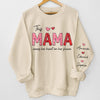 This Abuela Wears Her Heart On Her Sleeve - Family Personalized Custom Unisex Sweatshirt With Design On Sleeve - Gift For Mom, Grandma