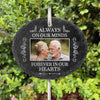 Custom Photo Always On Our Minds Forever In Our Hearts - Memorial Personalized Custom Oval Shaped Memorial Garden Slate & Hook - Sympathy Gift For Family Members