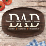 Dad The Man The Grill The Legend - Family Personalized Custom Platter - Father's Day, Birthday Gift For Dad