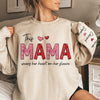 This Abuela Wears Her Heart On Her Sleeve - Family Personalized Custom Unisex Sweatshirt With Design On Sleeve - Gift For Mom, Grandma