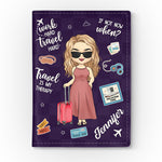 Travel Is My Therapy - Travel Personalized Custom Passport Cover, Passport Holder - Gift For Travel Lovers