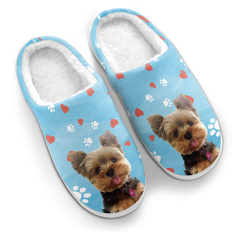 Custom Photo Pawsitively Chilly Merry And Bright - Dog & Cat Personalized Custom Fluffy Slippers - Gift For Pet Owners, Pet Lovers