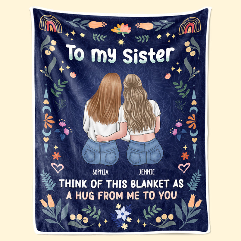 A Hug From Me To You - Bestie Personalized Custom Blanket - Gift For Best Friends, BFF, Sisters