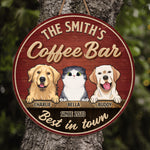 The Best Coffee Bar In Town - Dog & Cat Personalized Custom Shaped Home Decor Wood Sign - House Warming Gift For Pet Owners, Pet Lovers