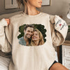 Custom Photo Meeting You Is The Best Thing That Ever Happened To Me - Couple Personalized Custom Unisex Sweatshirt With Design On Sleeve - Gift For Husband Wife, Anniversary