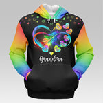 Grandma Is A Blessing - Family Personalized Custom Unisex All-Over Printed Hoodie - Mother's Day, Gift For Grandma