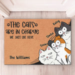 The Cat Is In Charge We Just Live Here - Cat Personalized Custom Decorative Mat - Gift For Pet Owners, Pet Lovers