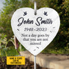 Not A Day Goes By That You Aren't Missed - Memorial Personalized Custom Heart Shaped Memorial Garden Slate & Hook - Sympathy Gift For Family Members