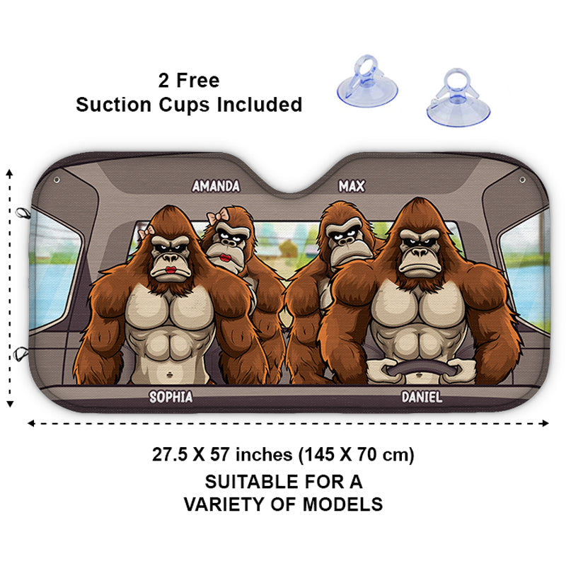 The Road Calls & We Answer - Family Personalized Custom Auto Windshield Sunshade, Car Window Protector - Gift For Family Members
