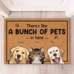 There's Like A Bunch Of Pets In Here - Dog & Cat Personalized Custom Decorative Mat - Gift For Pet Owners, Pet Lovers