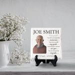 Custom Photo And Though I Cannot See You, You Are Always By My Side - Memorial Personalized Custom Square Shaped Ceramic Plaque With Stand - Memorial Gift, Sympathy Gift