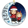 I Love You Always Forever - Family Personalized Custom Ornament - Ceramic Round Shaped - Christmas Gift For Family Members