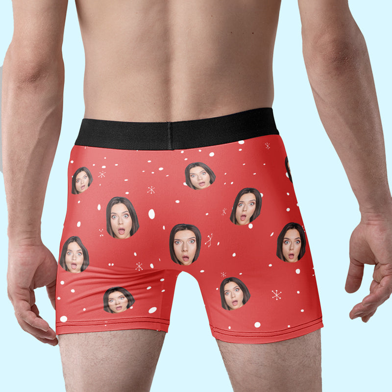 Custom Photo Jingle My Bells I'll Guarantee A White Christmas - Funny Personalized Custom Boxer Briefs, Men's Boxers - Christmas Gift For Boyfriend, Husband, Anniversary