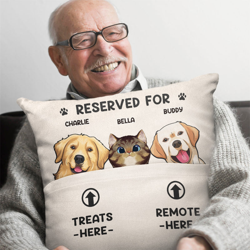 Happiness Is Our Fur Friends - Dog & Cat Personalized Custom Pocket Pillow - Gift For Pet Owners, Pet Lovers
