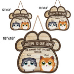 Welcome To Meow House - Cat Personalized Custom Shaped Home Decor Wood Sign - House Warming Gift For Pet Owners, Pet Lovers