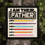 I'm Their Father - Family Personalized Custom Shaped Home Decor Wood Sign - Father's Day, House Warming Gift For Dad