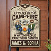 Here For A Good Time - Camping Personalized Custom Shaped Home Decor Wood Sign - House Warming Gift For Couples, Husband Wife, Camping Lovers