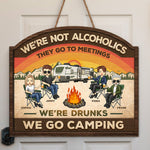 Welcome To Our Camper The Friendship Is Free - Camping Personalized Custom Shaped Home Decor Wood Sign - House Warming Gift For Best Friends, Camping Lovers