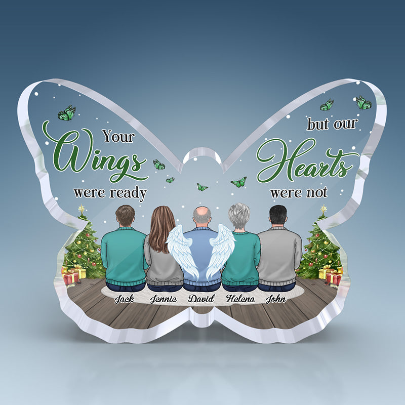 Always On My Mind Forever In My Heart - Memorial Personalized Custom Butterfly Shaped Acrylic Plaque - Sympathy Gift For Family Members