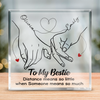 True Friendship Knows No Distance - Bestie Personalized Custom Square Shaped Acrylic Plaque - Gift For Best Friends, BFF, Sisters